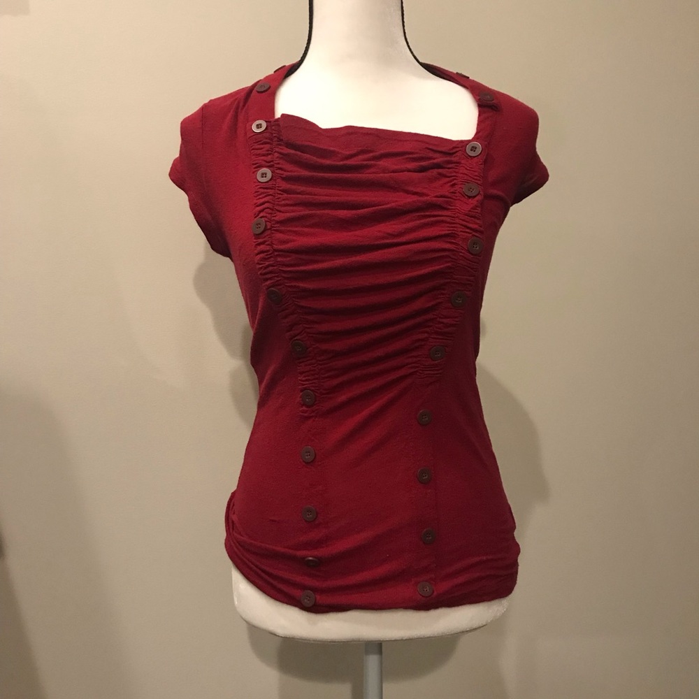 Anthro Pilcro & Letterpress ruched top XS